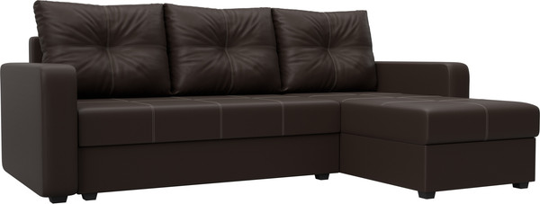 Изображение товара Диван угловой Лига Диванов Ливерпуль Лайт правый (экокожа коричневый)