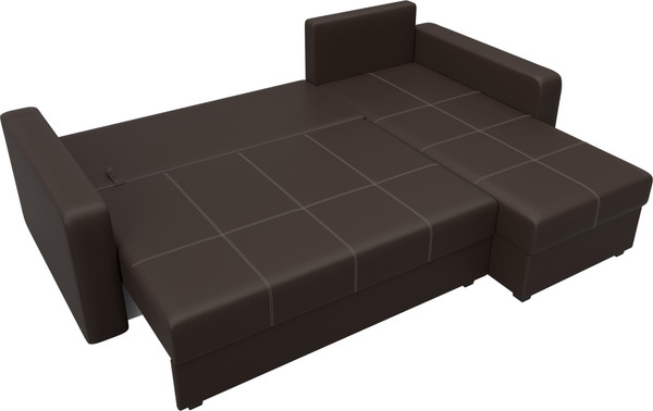 Изображение товара Диван угловой Лига Диванов Ливерпуль Лайт правый (экокожа коричневый)