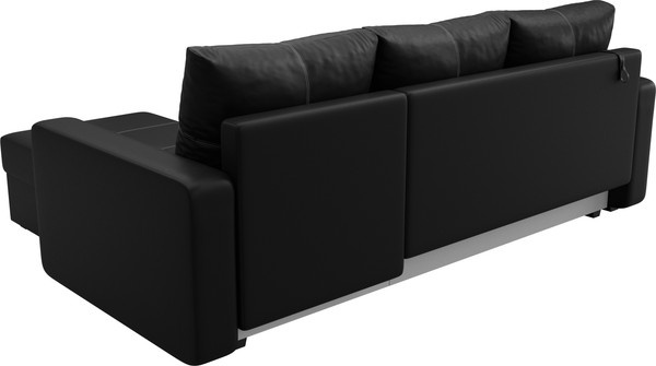 Изображение товара Диван угловой Лига Диванов Ливерпуль Лайт правый (экокожа черный)