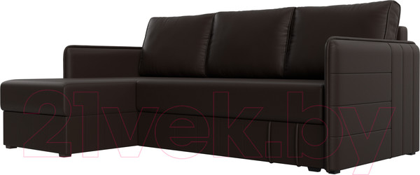 Изображение товара Диван угловой Лига Диванов Слим левый (экокожа коричневый)