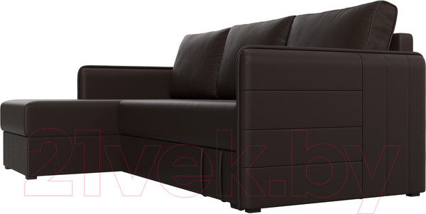 Изображение товара Диван угловой Лига Диванов Слим левый (экокожа коричневый)