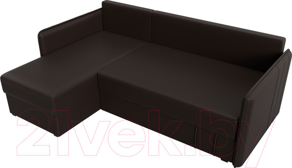Изображение товара Диван угловой Лига Диванов Слим левый (экокожа коричневый)