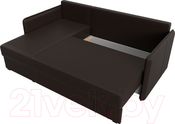 Изображение товара Диван угловой Лига Диванов Слим левый (экокожа коричневый)