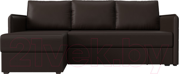 Изображение товара Диван угловой Лига Диванов Слим левый (экокожа коричневый)