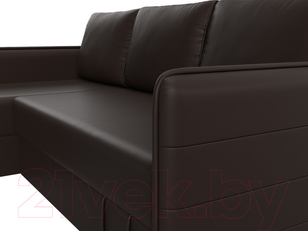 Изображение товара Диван угловой Лига Диванов Слим левый (экокожа коричневый)