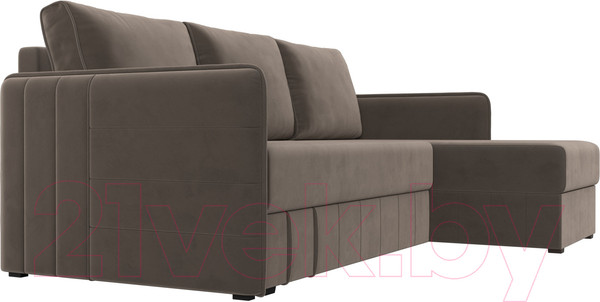 Изображение товара Диван угловой Лига Диванов Слим правый (велюр коричневый)