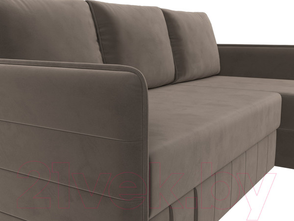 Изображение товара Диван угловой Лига Диванов Слим правый (велюр коричневый)