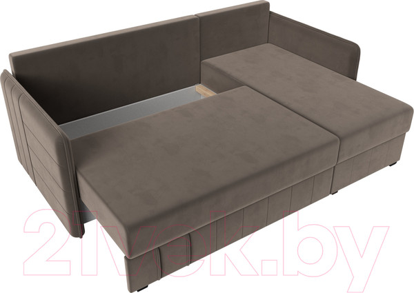 Изображение товара Диван угловой Лига Диванов Слим правый (велюр коричневый)