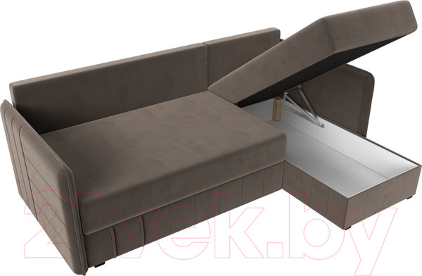 Изображение товара Диван угловой Лига Диванов Слим правый (велюр коричневый)