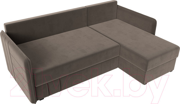Изображение товара Диван угловой Лига Диванов Слим правый (велюр коричневый)