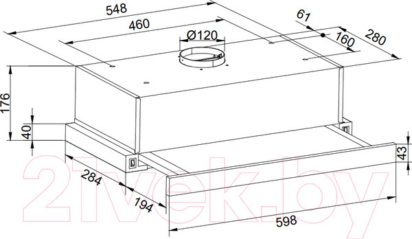 Изображение товара Вытяжка телескопическая ZORG Slim 850 60 S (белый)