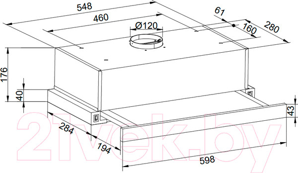 Изображение товара Вытяжка телескопическая ZORG Slim 850 60 S (черный)