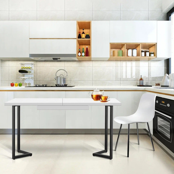 Изображение товара Обеденный стол Millwood Лофт Лондон Л 110-150x70x76 (белый/металл черный)