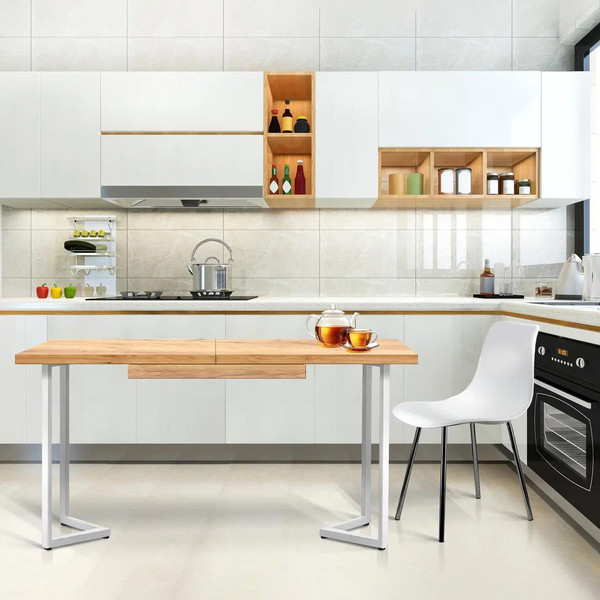 Изображение товара Обеденный стол Millwood Лофт Лондон 110-150x70x76 (дуб золотой Craft/металл белый)