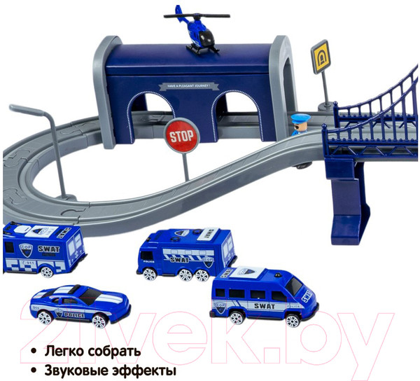 Изображение товара Железная дорога игрушечная Bondibon С электропоездом Полиция / ВВ6075