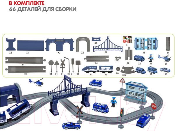 Изображение товара Железная дорога игрушечная Bondibon С электропоездом Полиция / ВВ6075