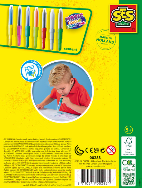 Изображение товара Фломастеры SES Creative Аэрографических Меняющих цвет / 00283 (7шт)