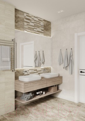 Изображение товара Декоративная плитка Beryoza Ceramica Onda (500x200, бежевый)