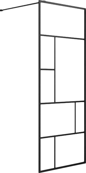 Изображение товара Душевая стенка Aquatek 100x200 / AQ WIW 10020BL Print (черный/прозрачное стекло/принт)