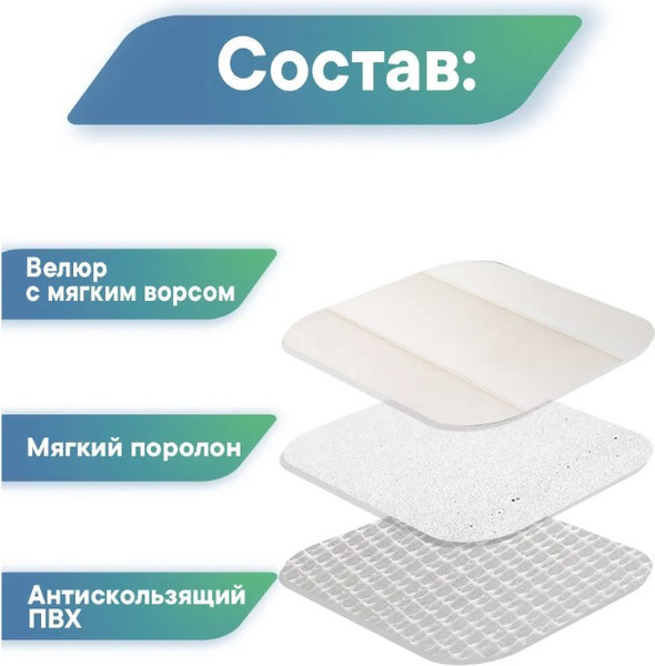 Изображение товара Коврик для ванной Вилина Велюр 7170 (50x80, светло-бежевый)