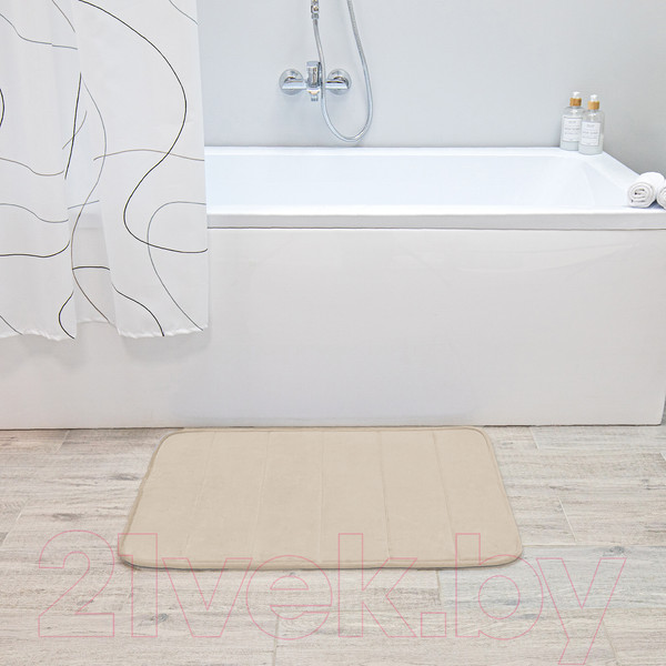 Изображение товара Коврик для ванной Вилина Велюр 7171 (60x100, светло-бежевый)