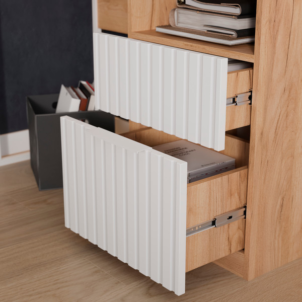 Изображение товара Письменный стол ТриЯ Хилтон тип 1 (дуб крафт золотой/белый матовый)