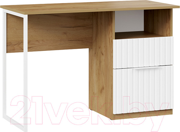 Изображение товара Письменный стол ТриЯ Хилтон тип 1 (дуб крафт золотой/белый матовый)