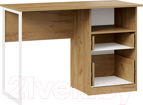 Изображение товара Письменный стол ТриЯ Хилтон тип 1 (дуб крафт золотой/белый матовый)