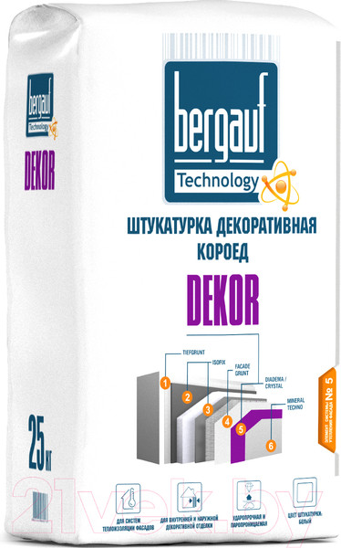 Изображение товара Штукатурка декоративная Bergauf Dekor короед (25кг)