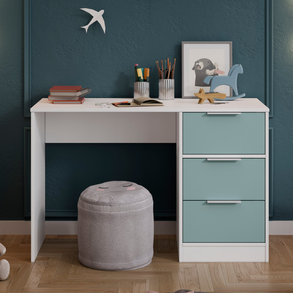 Изображение товара Письменный стол ТриЯ Марли тип 1 (белый/серо-голубой)