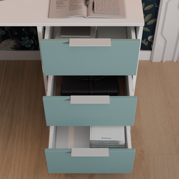 Изображение товара Письменный стол ТриЯ Марли тип 1 (белый/серо-голубой)