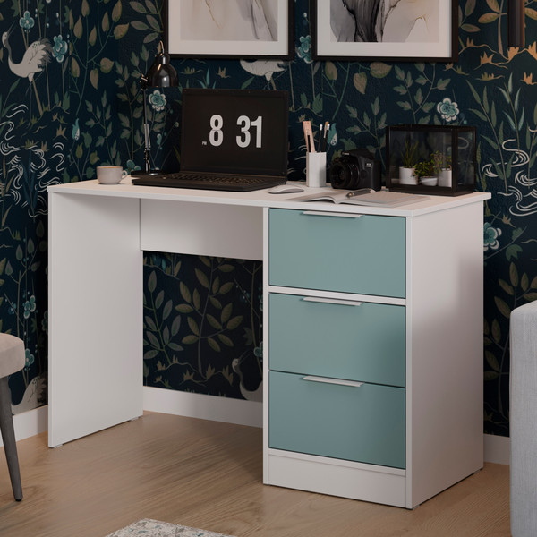 Изображение товара Письменный стол ТриЯ Марли тип 1 (белый/серо-голубой)