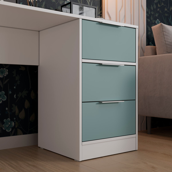 Изображение товара Письменный стол ТриЯ Марли тип 1 (белый/серо-голубой)