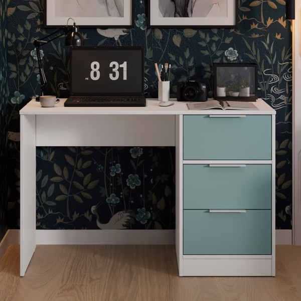 Изображение товара Письменный стол ТриЯ Марли тип 1 (белый/серо-голубой)