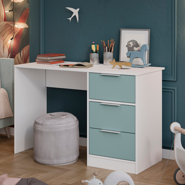 Изображение товара Письменный стол ТриЯ Марли тип 1 (белый/серо-голубой)