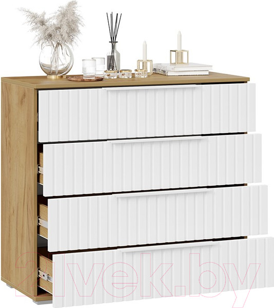 Изображение товара Комод ТриЯ Хилтон (дуб крафт золотой/белый матовый)
