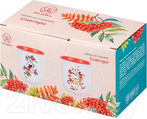 Изображение товара Набор кружек Elan Gallery Снегири / 880174 (2шт)