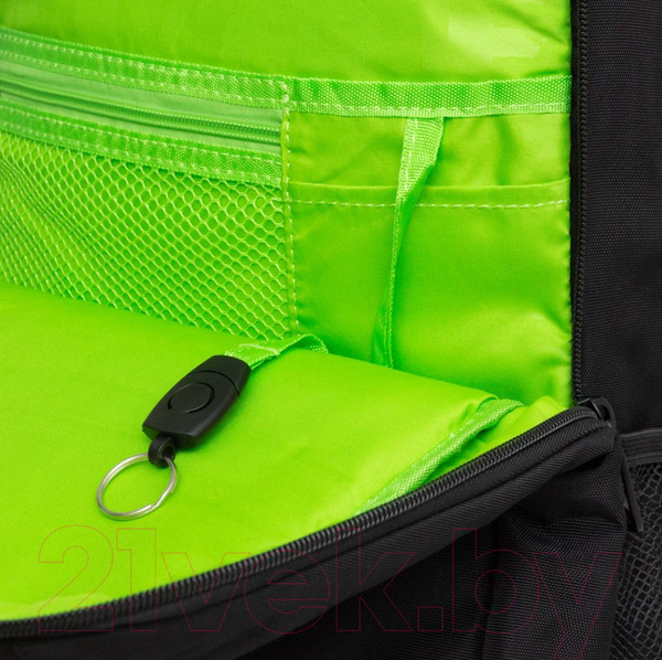 Изображение товара Школьный рюкзак Grizzly RB-456-3 (черный/салатовый)