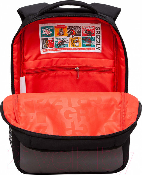 Изображение товара Школьный рюкзак Grizzly RB-456-3 (черный/серый)