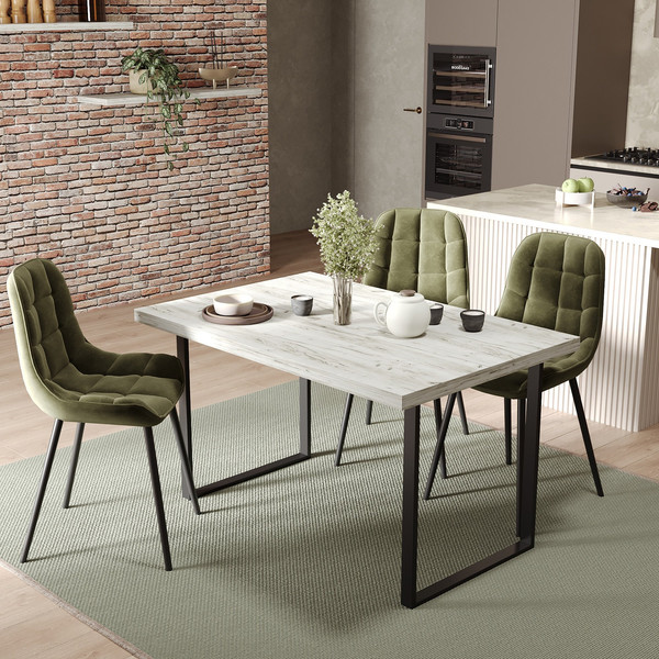 Изображение товара Обеденный стол Soma Tako 36 120x66 (дуб крафт белый/черный)