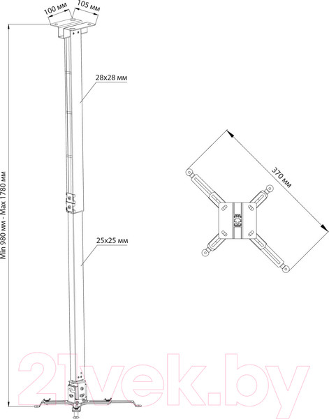 Изображение товара Кронштейн для проектора Cactus CS-VM-PRE04-WT (белый)