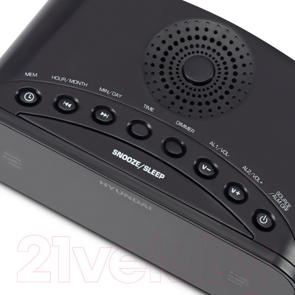 Изображение товара Радиочасы Hyundai H-RCL221 (черный/белая подсветка)