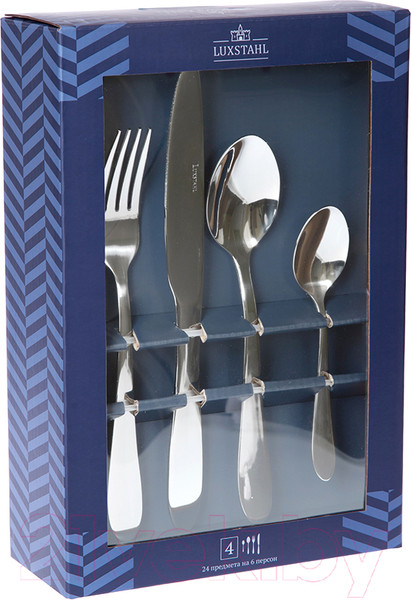 Изображение товара Набор столовых приборов Luxstahl Cremona кт7000 (24пр)