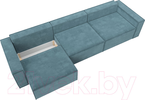 Изображение товара Диван Лига Диванов Куба Лонг (велюр бирюзовый)