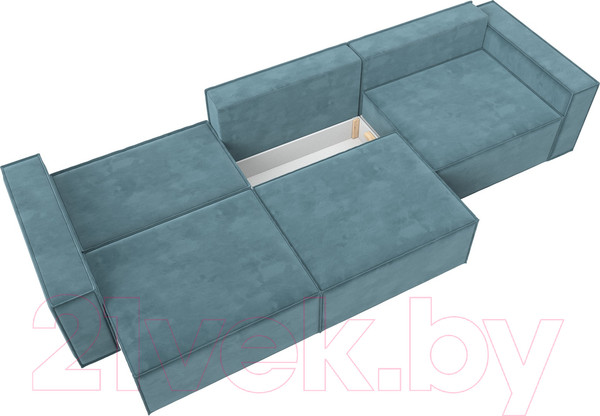 Изображение товара Диван Лига Диванов Куба Лонг (велюр бирюзовый)