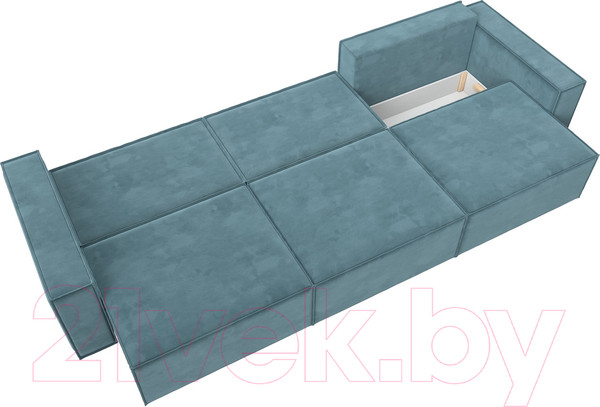 Изображение товара Диван Лига Диванов Куба Лонг (велюр бирюзовый)