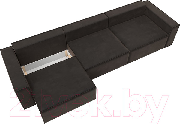 Изображение товара Диван Лига Диванов Куба Лонг (велюр коричневый)