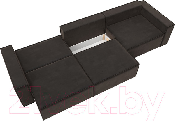 Изображение товара Диван Лига Диванов Куба Лонг (велюр коричневый)