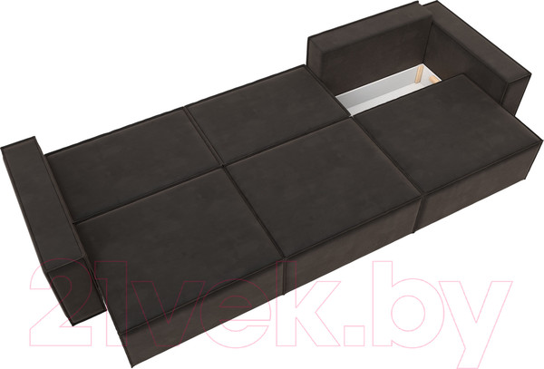 Изображение товара Диван Лига Диванов Куба Лонг (велюр коричневый)