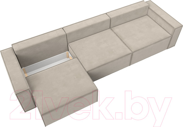 Изображение товара Диван Лига Диванов Куба Лонг (микровельвет бежевый)